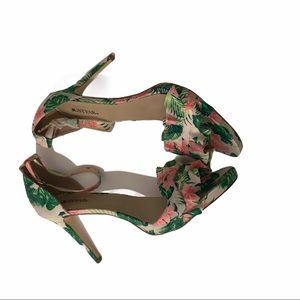Tropical Floral Ruffle Detail Sandal